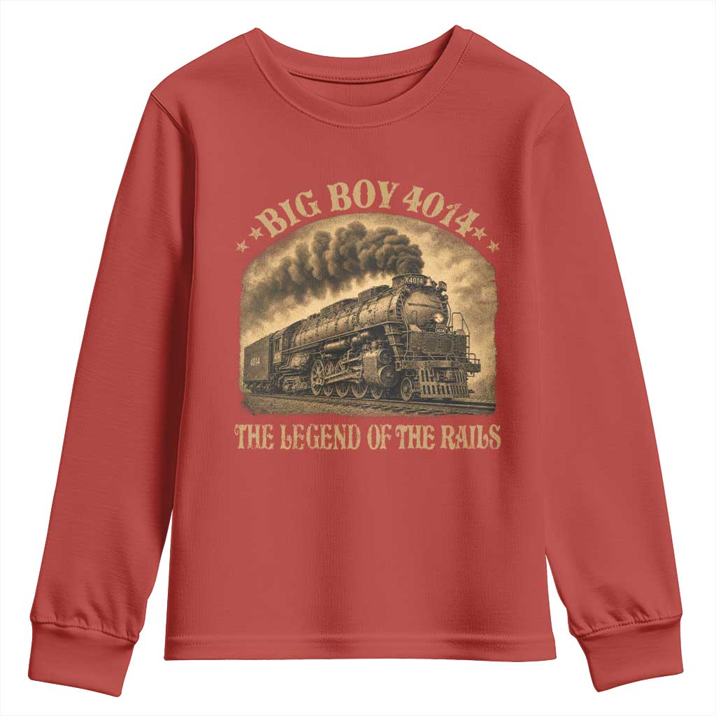 Steam Locomotive Legend of The Rails Train Youth Sweatshirt TS11 Red Print Your Wear