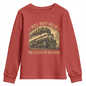 Steam Locomotive Legend of The Rails Train Youth Sweatshirt TS11 Red Print Your Wear