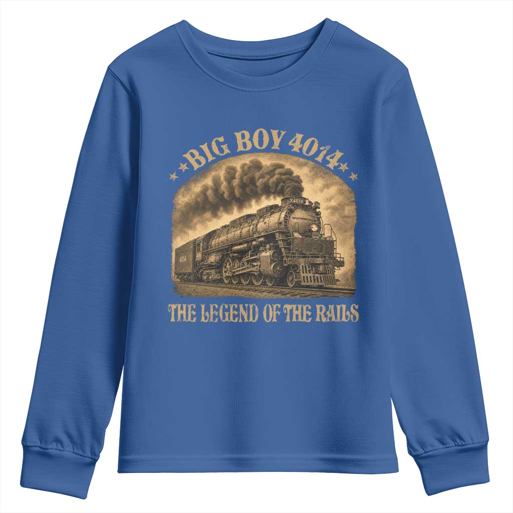 Steam Locomotive Legend of The Rails Train Youth Sweatshirt TS11 Royal Blue Print Your Wear