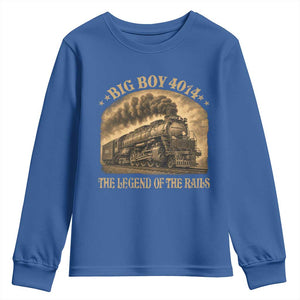 Steam Locomotive Legend of The Rails Train Youth Sweatshirt TS11 Royal Blue Print Your Wear