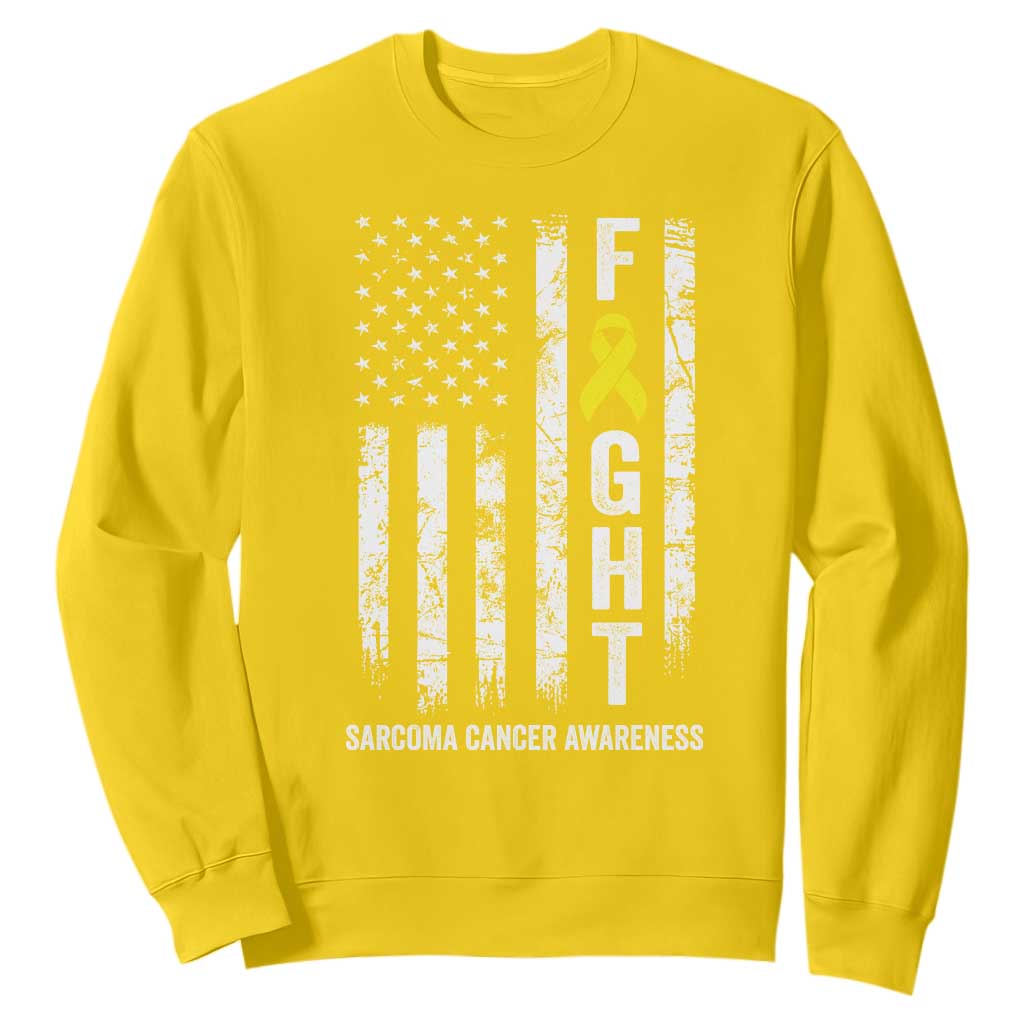 Fight Sarcoma Cancer Awareness Sweatshirt Yellow Ribbon Vintage American Flag TS11 Daisy Print Your Wear