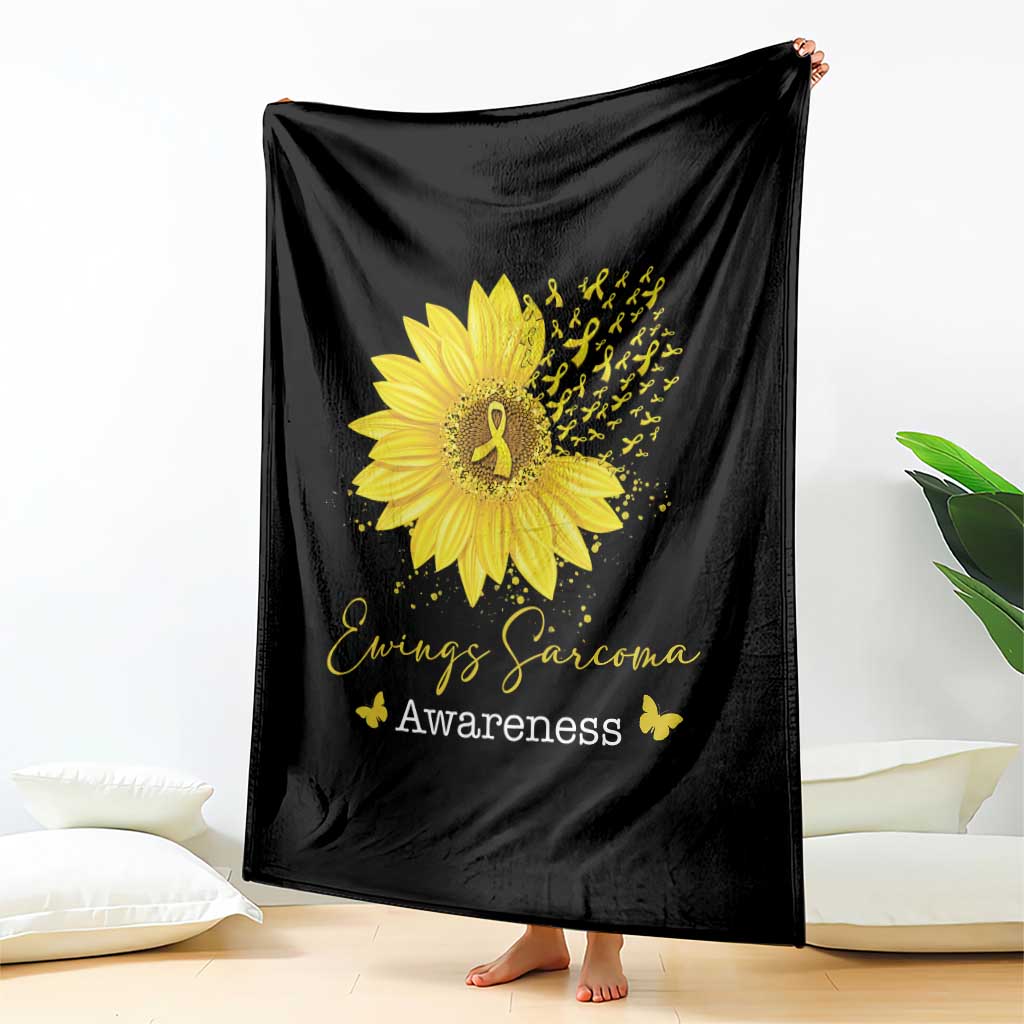 Ewings Sarcoma Awareness Throw Blanket Yellow Flower Petal Ribbons Sunflower TS11 Print Your Wear