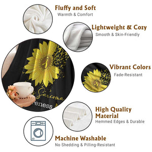 Ewings Sarcoma Awareness Throw Blanket Yellow Flower Petal Ribbons Sunflower TS11 Print Your Wear
