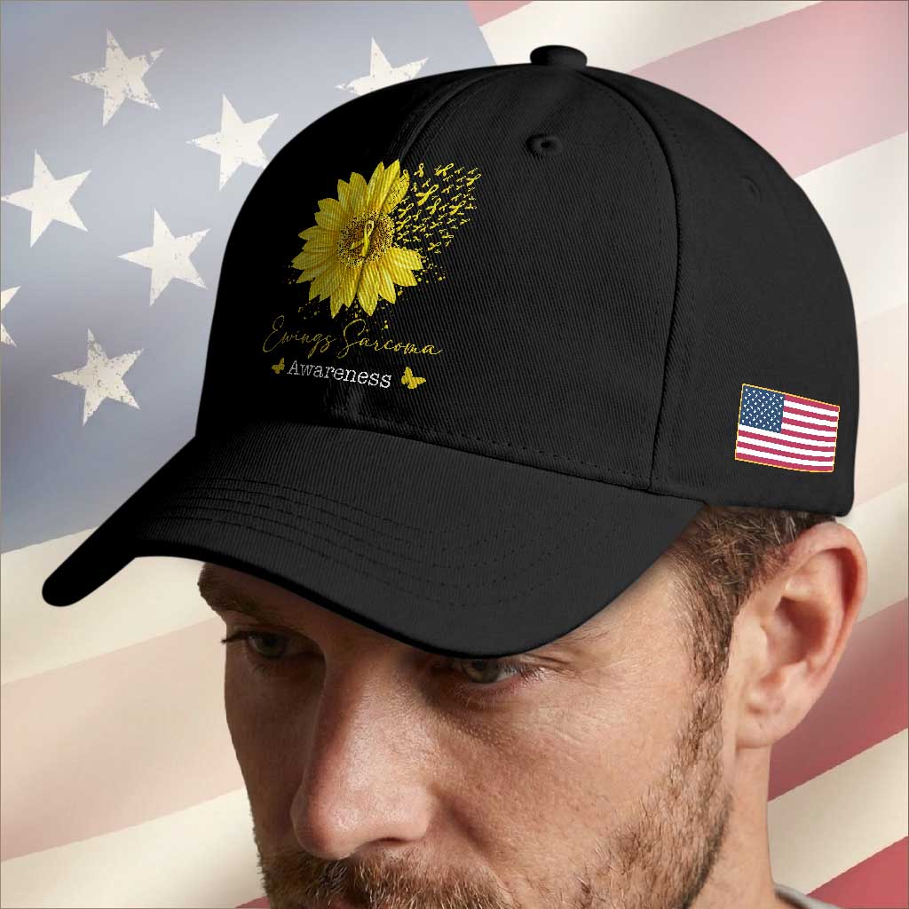 Ewings Sarcoma Awareness Baseball Cap Yellow Flower Petal Ribbons Sunflower TS11 Print Your Wear