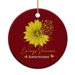 Ewings Sarcoma Awareness Ceramic Ornament Yellow Flower Petal Ribbons Sunflower TS11 1pc Red Print Your Wear