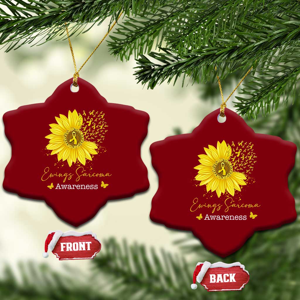 Ewings Sarcoma Awareness Ceramic Ornament Yellow Flower Petal Ribbons Sunflower TS11 Print Your Wear