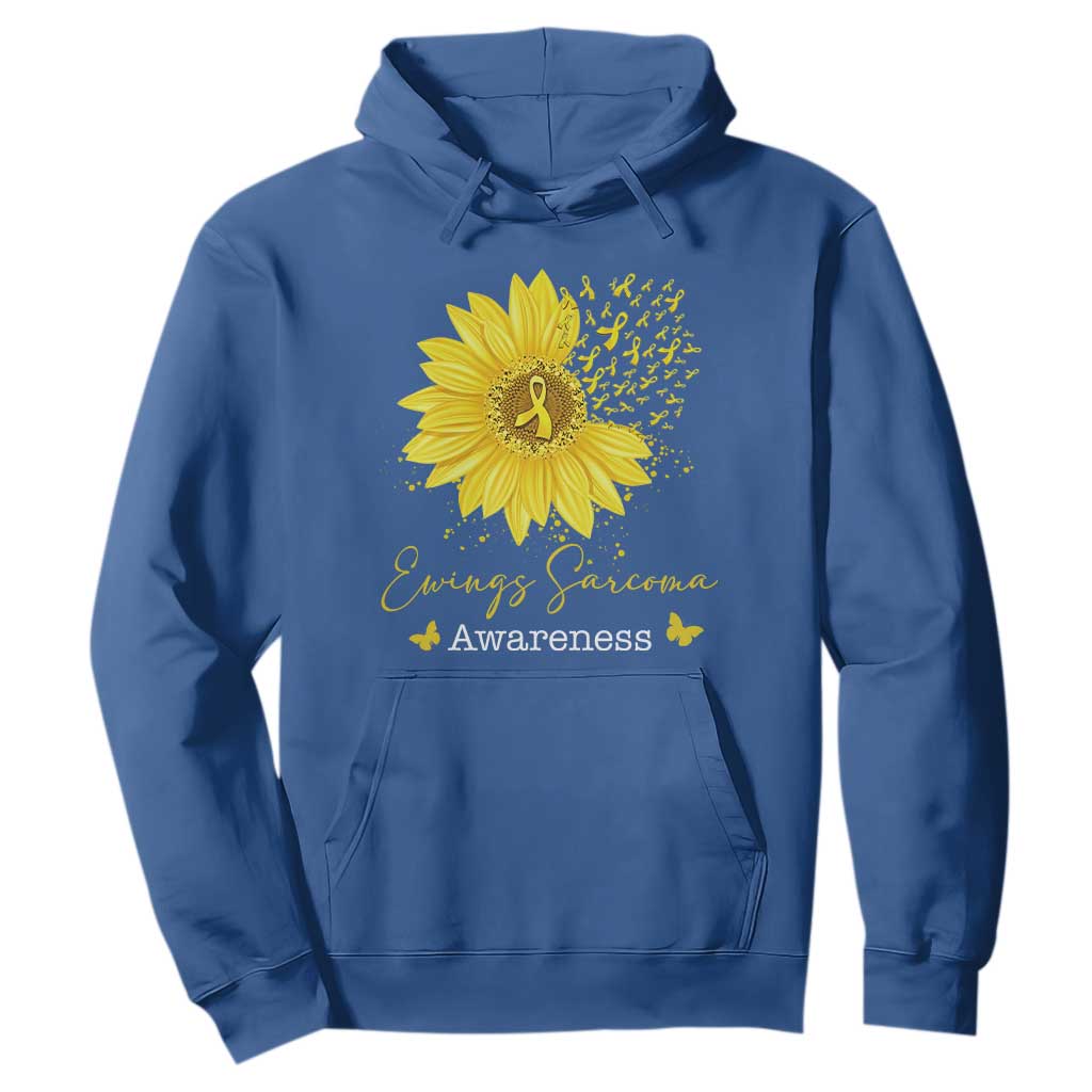 Ewings Sarcoma Awareness Hoodie Yellow Flower Petal Ribbons Sunflower TS11 Royal Blue Print Your Wear