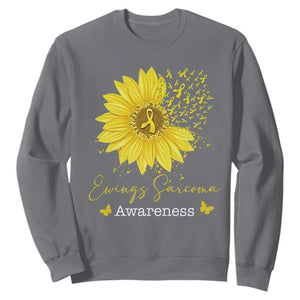 Ewings Sarcoma Awareness Sweatshirt Yellow Flower Petal Ribbons Sunflower TS11 Charcoal Print Your Wear