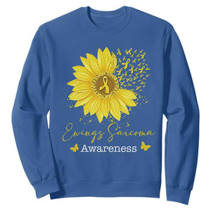 Ewings Sarcoma Awareness Sweatshirt Yellow Flower Petal Ribbons Sunflower TS11 Royal Blue Print Your Wear