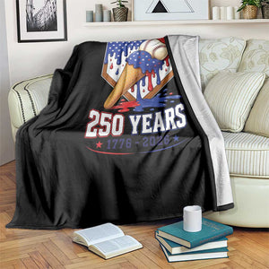 250 Years Baseball Ice Cream Drip 4th of July USA Flag Throw Blanket TS11 Print Your Wear