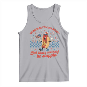 Democracy Is Collapsin But These Weiners Be Slappin 4th of July Tank Top TS11 Athletic Heather Print Your Wear