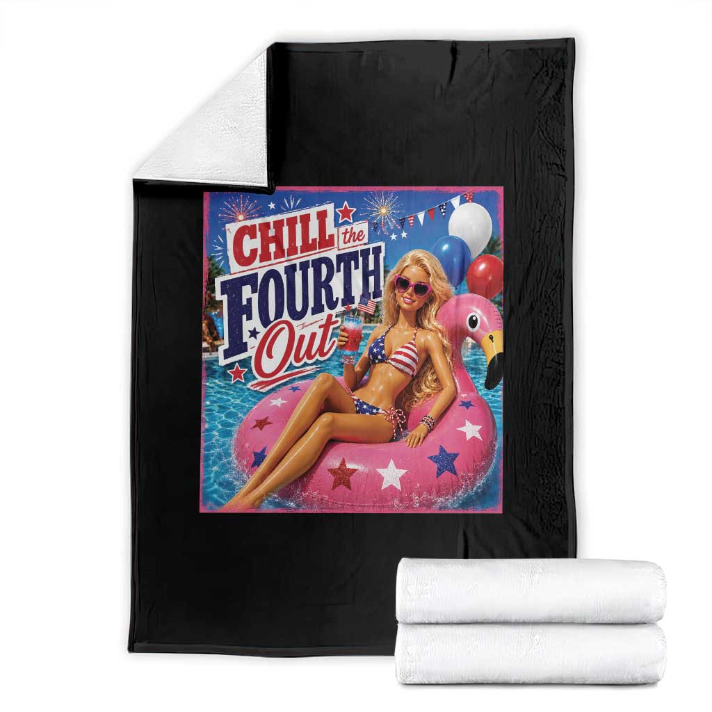 Chill The Fourth Out Doll Meme 4th of July Throw Blanket TS11 Black Print Your Wear