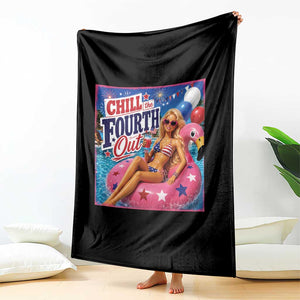 Chill The Fourth Out Doll Meme 4th of July Throw Blanket TS11 Print Your Wear