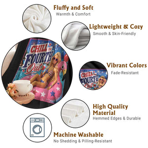 Chill The Fourth Out Doll Meme 4th of July Throw Blanket TS11 Print Your Wear
