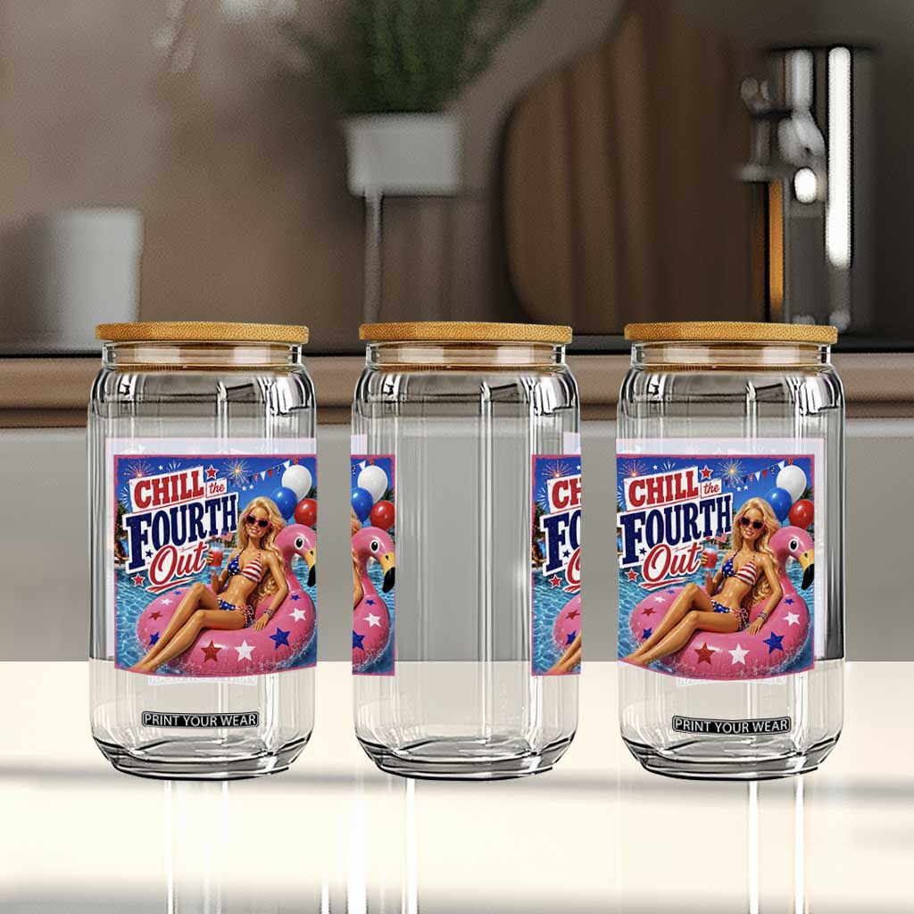 Chill The Fourth Out Doll Meme 4th of July Glass Can TS11 Print Your Wear