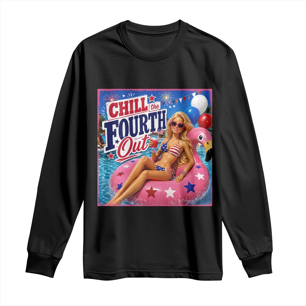 Chill The Fourth Out Doll Meme 4th of July Long Sleeve Shirt TS11 Black Print Your Wear