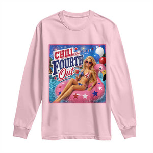Chill The Fourth Out Doll Meme 4th of July Long Sleeve Shirt TS11 Light Pink Print Your Wear
