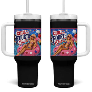 Chill The Fourth Out Doll Meme 4th of July Tumbler With Handle TS11 One Size: 40 oz Black Print Your Wear
