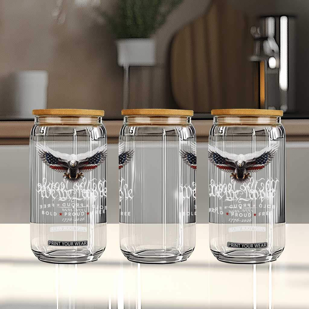 We The People Patriotic Bald Eagle USA 250th Anniversary Bold Proud Free Glass Can TS11 Print Your Wear