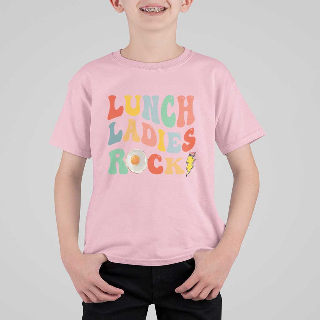 Lunch Ladies Rock T Shirt For Kid Retro Groovy Cafeteria Crew Egg Pencil TS11 Light Pink Print Your Wear