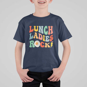 Lunch Ladies Rock T Shirt For Kid Retro Groovy Cafeteria Crew Egg Pencil TS11 Navy Print Your Wear