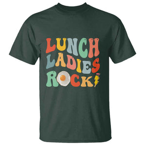 Lunch Ladies Rock T Shirt Retro Groovy Cafeteria Crew Egg Pencil TS11 Dark Forest Green Print Your Wear