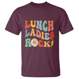 Lunch Ladies Rock T Shirt Retro Groovy Cafeteria Crew Egg Pencil TS11 Maroon Print Your Wear