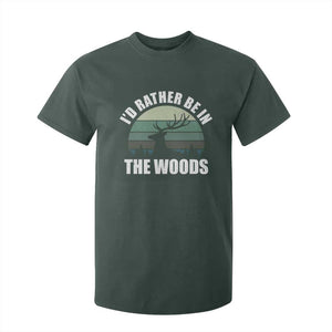 Deer Hunting T Shirt For Kid Id Rather Be In the Woods