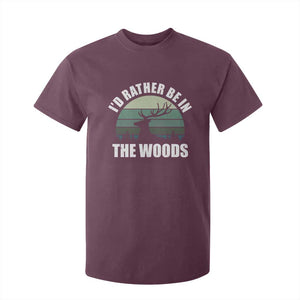 Deer Hunting T Shirt For Kid Id Rather Be In the Woods