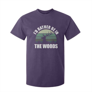 Deer Hunting T Shirt For Kid Id Rather Be In the Woods