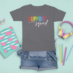 School Support Team T Shirt For Kid Support Squad Teacher TS11 Charcoal Print Your Wear