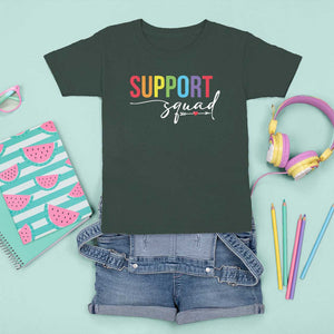 School Support Team T Shirt For Kid Support Squad Teacher TS11 Dark Forest Green Print Your Wear