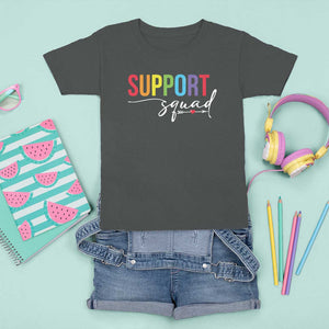 School Support Team T Shirt For Kid Support Squad Teacher TS11 Dark Heather Print Your Wear