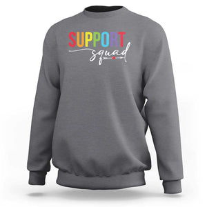 School Support Team Sweatshirt Support Squad Teacher TS11 Charcoal Print Your Wear