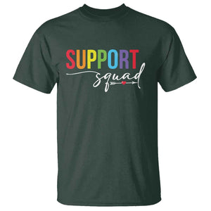 School Support Team T Shirt Support Squad Teacher TS11 Dark Forest Green Print Your Wear