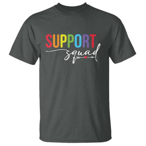 School Support Team T Shirt Support Squad Teacher TS11 Dark Heather Print Your Wear