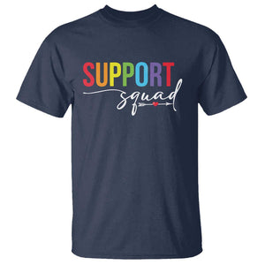 School Support Team T Shirt Support Squad Teacher TS11 Navy Print Your Wear