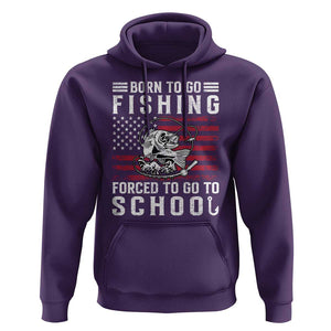 Born To Go Fishing Forced To Go To School Hoodie Bass Fly Fishing TS11 Purple Print Your Wear