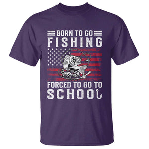 Born To Go Fishing Forced To Go To School T Shirt Bass Fly Fishing TS11 Purple Print Your Wear