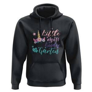 Back To School Hoodie Little Miss Kindergarten Unicorn TS11 Black Print Your Wear