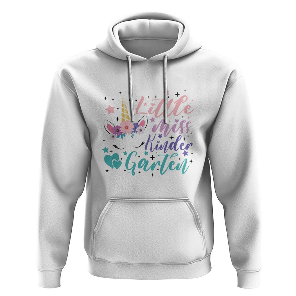 Back To School Hoodie Little Miss Kindergarten Unicorn TS11 White Print Your Wear