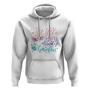 Back To School Hoodie Little Miss Kindergarten Unicorn TS11 White Print Your Wear