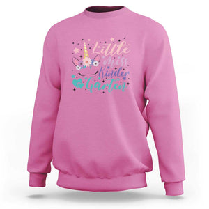 Back To School Sweatshirt Little Miss Kindergarten Unicorn TS11 Azalea Print Your Wear