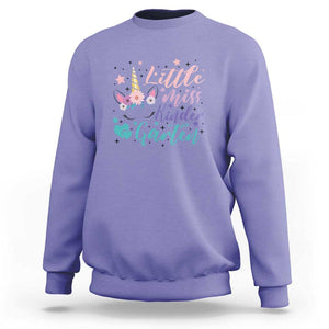 Back To School Sweatshirt Little Miss Kindergarten Unicorn TS11 Violet Print Your Wear