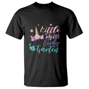 Back To School T Shirt Little Miss Kindergarten Unicorn TS11 Black Print Your Wear