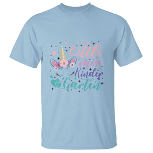 Back To School T Shirt Little Miss Kindergarten Unicorn TS11 Light Blue Print Your Wear