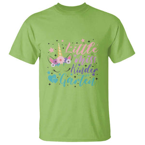 Back To School T Shirt Little Miss Kindergarten Unicorn TS11 Lime Print Your Wear