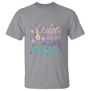 Back To School T Shirt Little Miss Kindergarten Unicorn TS11 Sport Gray Print Your Wear