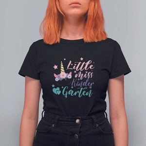 Back To School T Shirt For Women Little Miss Kindergarten Unicorn TS11 Black Print Your Wear