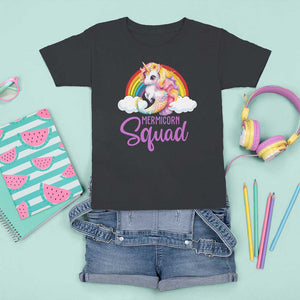 Mermicorn Squad T Shirt For Kid Mermaids Unicorns Birthday Party Rainbow TS11 Black Print Your Wear